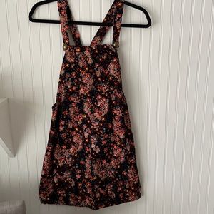 Floral Corduroy Jumper Dress
